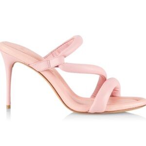 ALEXANDRE BIRMAN Aysha 85 Leather Mules Size: 38 (7.5) Baby Pink/ Super Soft